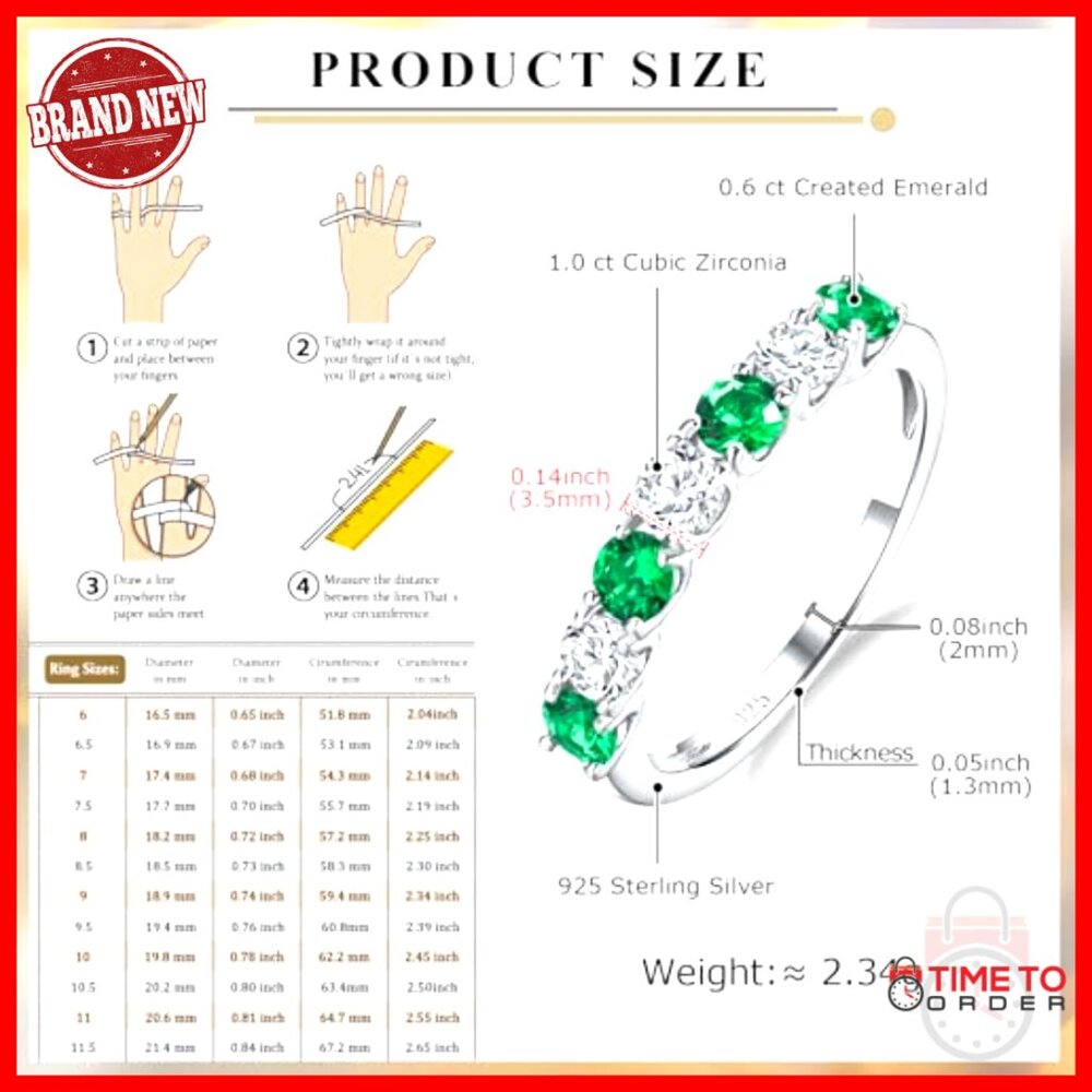 Sterling Silver Stackable Half Eternity Wedding B… - image 4